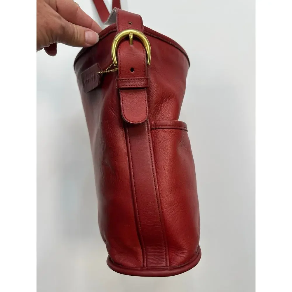 Vintage 1990’s Coach Bleeker Bucket Bag 4153 Red Leather Shoulder Bag - Picture 5 of 12